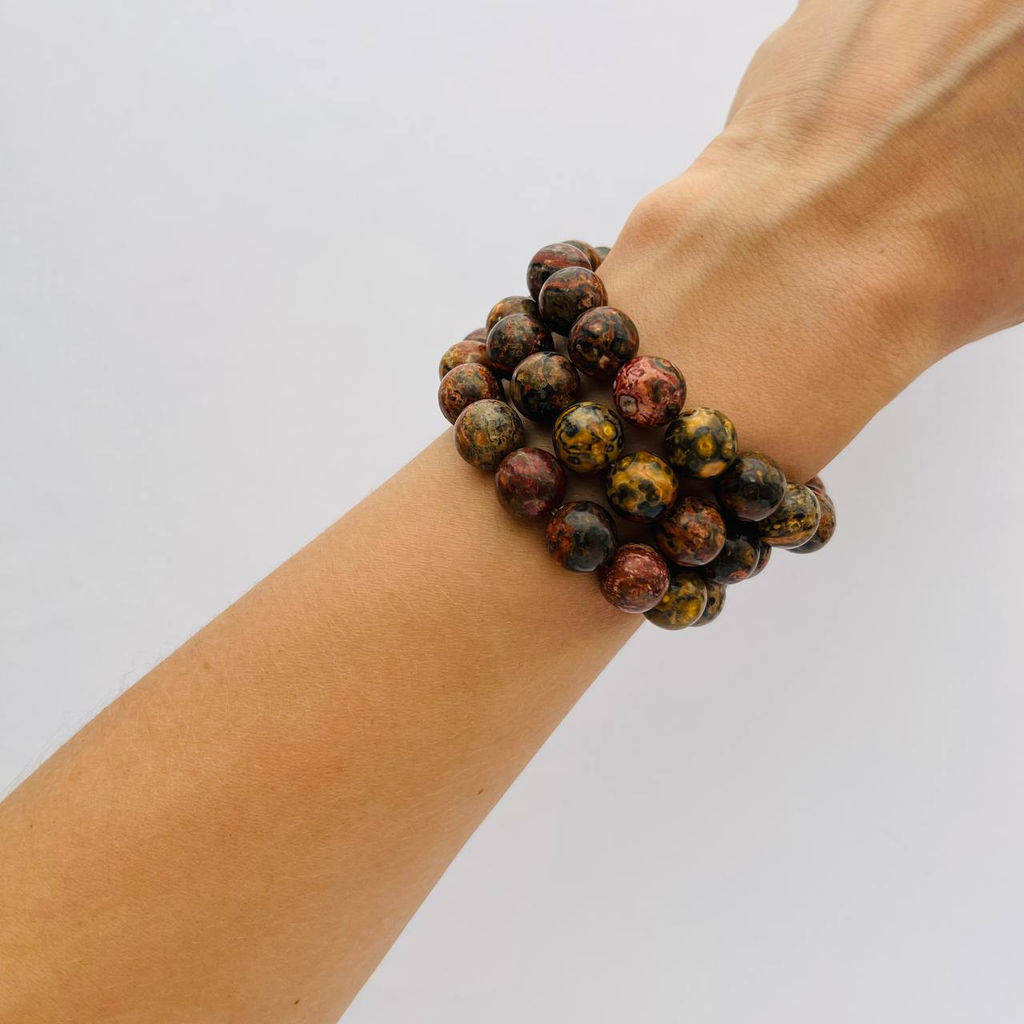 Бусины из леопардовой Яшмы (36 бусин) 38 см