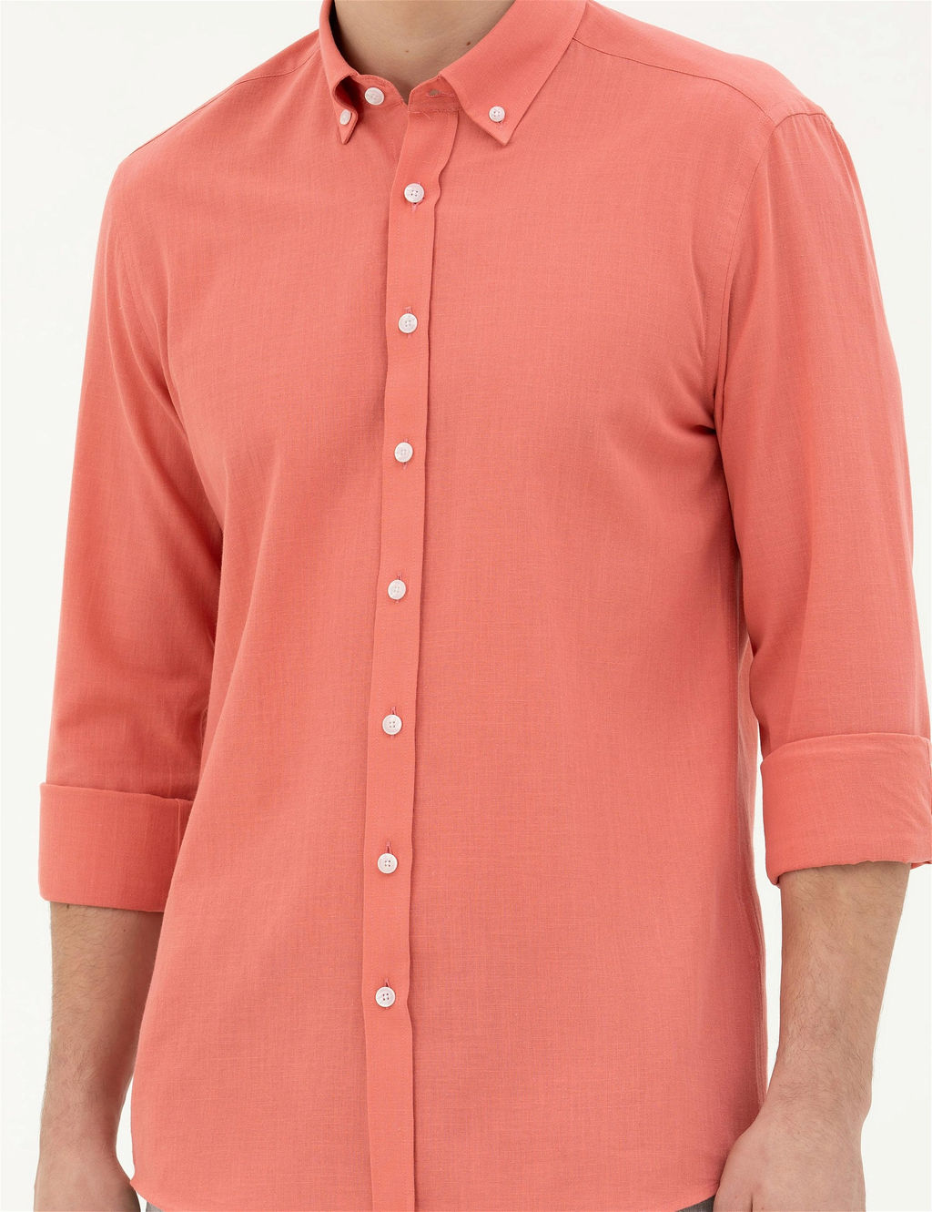 Pembe Slim Fit Uzun Kollu G_mlek - Pierre cardin фото 6