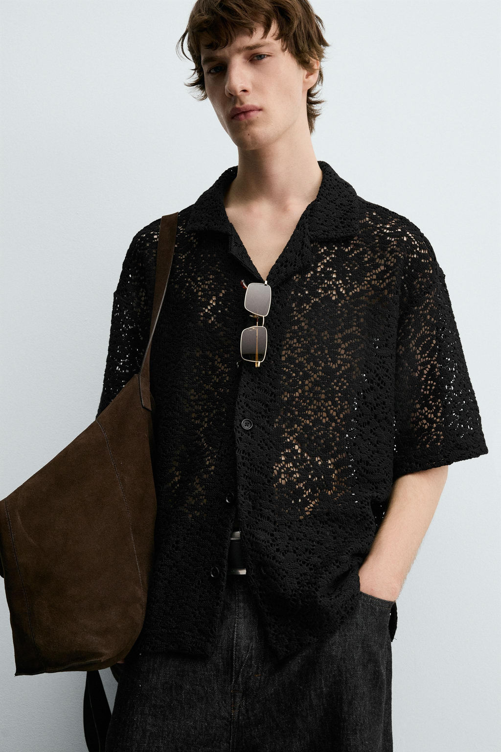 CROCHET TEXTURED SHIRT - Zara фото 5