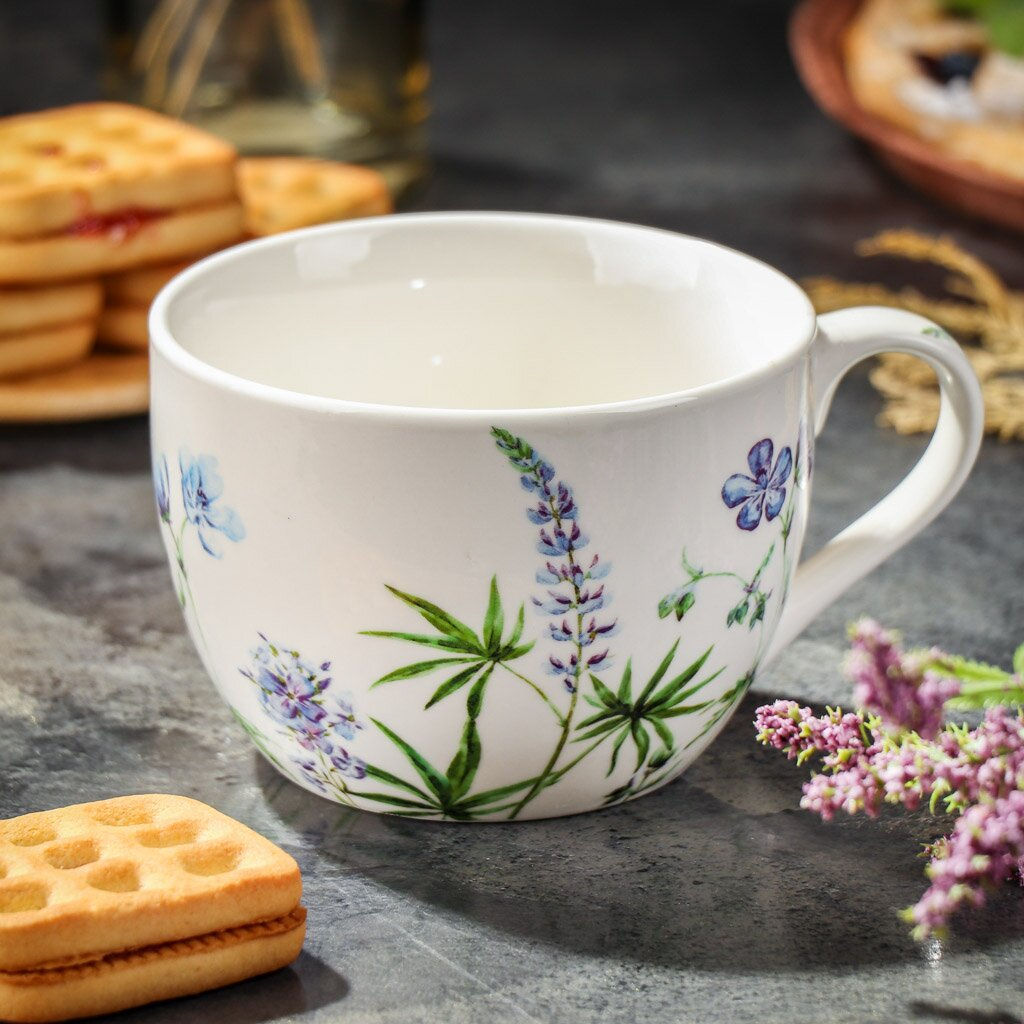 Кружка керамика, 450 мл, Полевые цветы, Y4-8041, в ассортименте (461282)