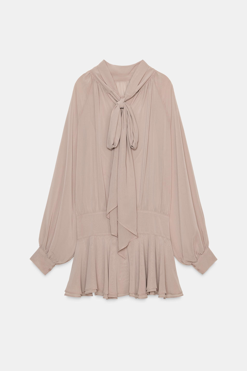 SHORT FLOWING DRESS WITH TIE DETAIL - Zara фото 6