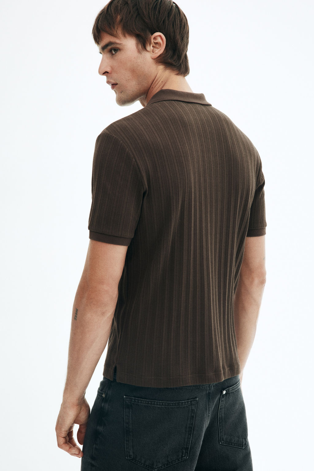 Polo en punto con textura Slim Fit - H&m фото 12
