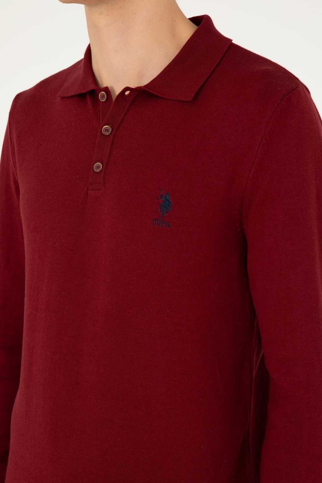 Мужской бордово-красный базовый свитер Неожиданная скидка в корзине - U.s. polo assn фото 6