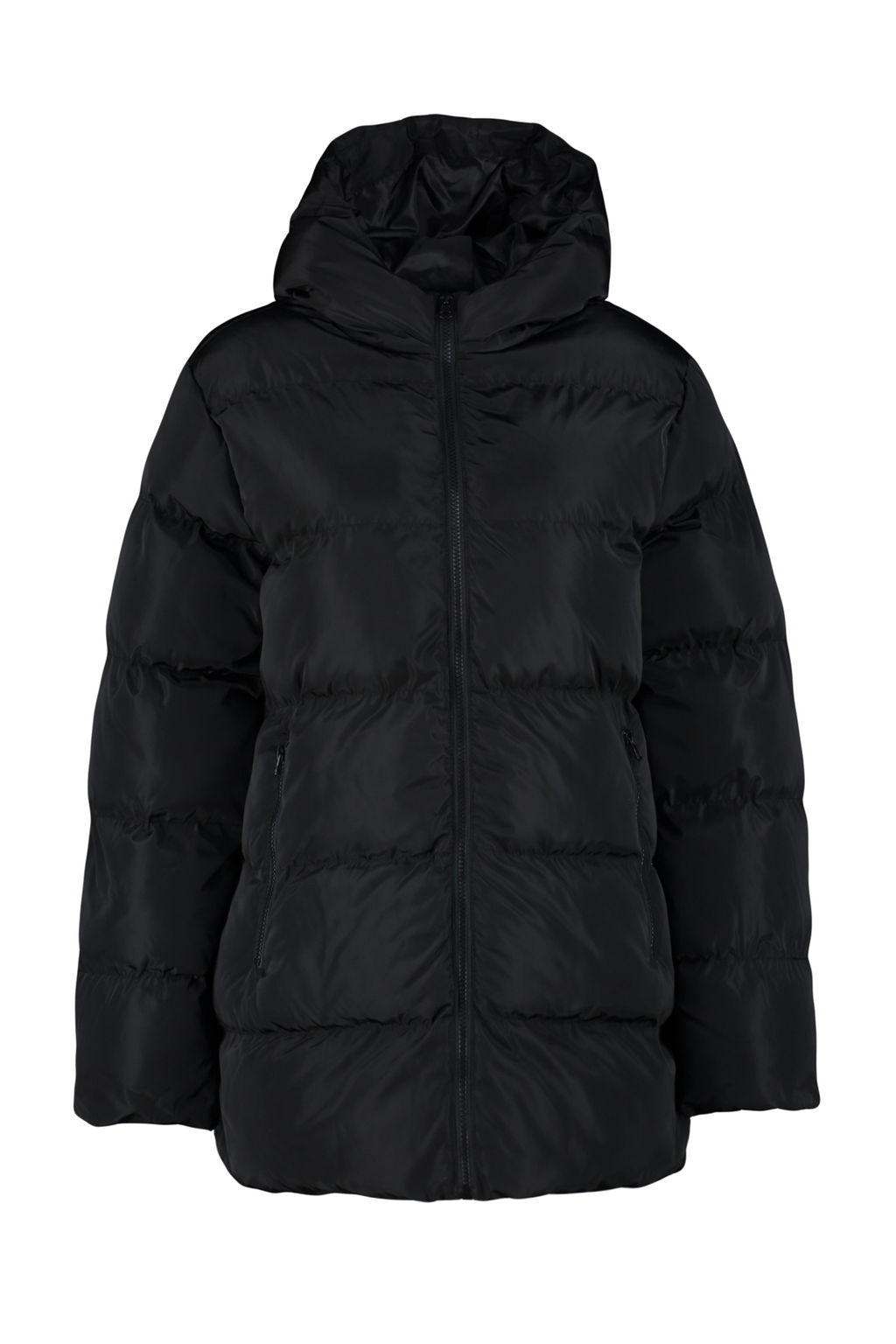 Siyah Kapusonlu Su Itici Sisme Mont TWOAW24MO00238