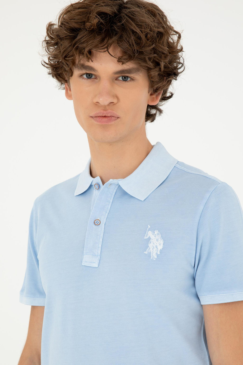 Мужская голубая базовая футболка Неожиданная скидка в корзине - U.s. polo assn фото 2