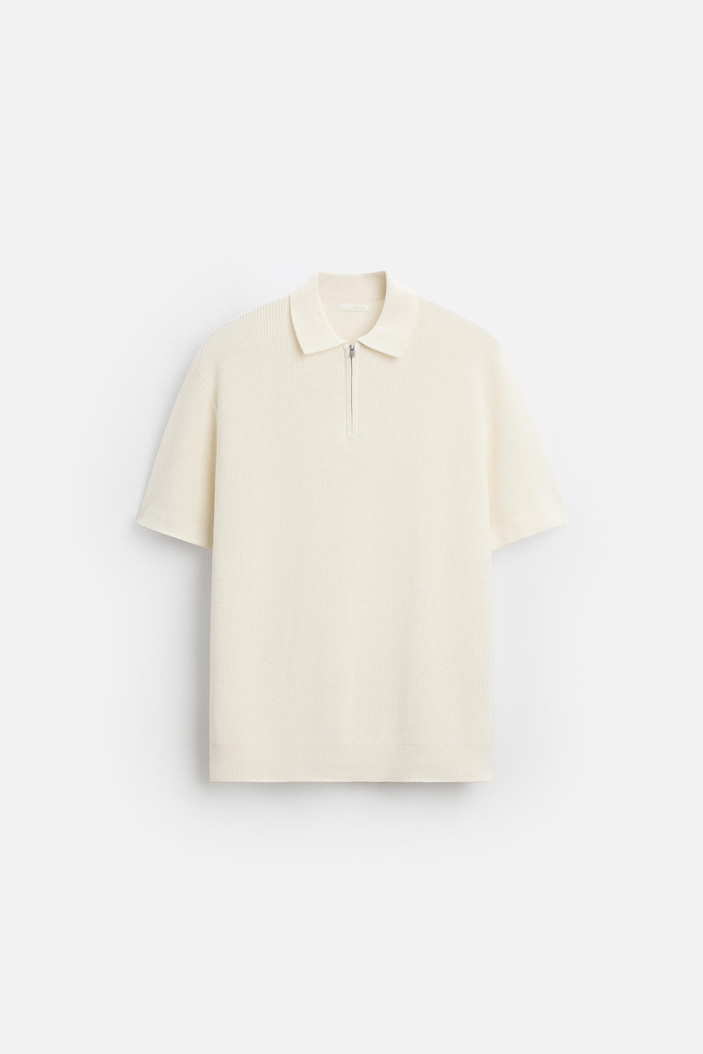 PURL KNIT POLO SHIRT WITH ZIP - Zara фото 6