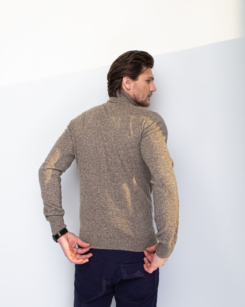 Водолазка мужская из пуха яка 5049 серая