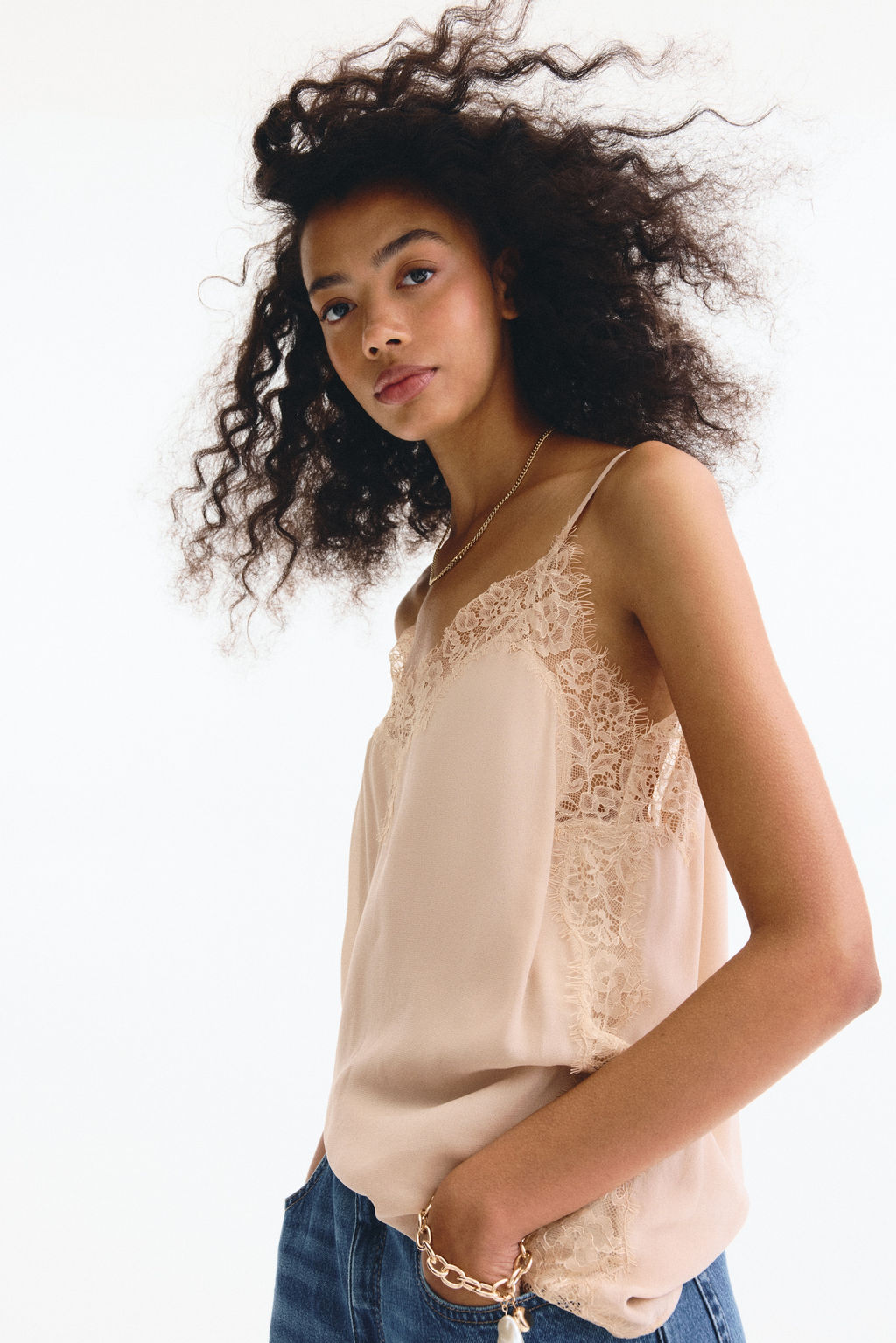 Top de viscosa con ribetes de encaje - H&m фото 2