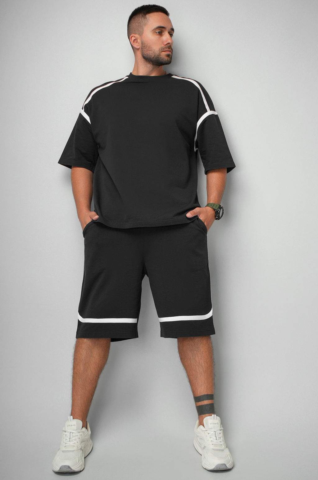 Мужской костюм оверсайз из футера двухнитки Happyfox  фото 30