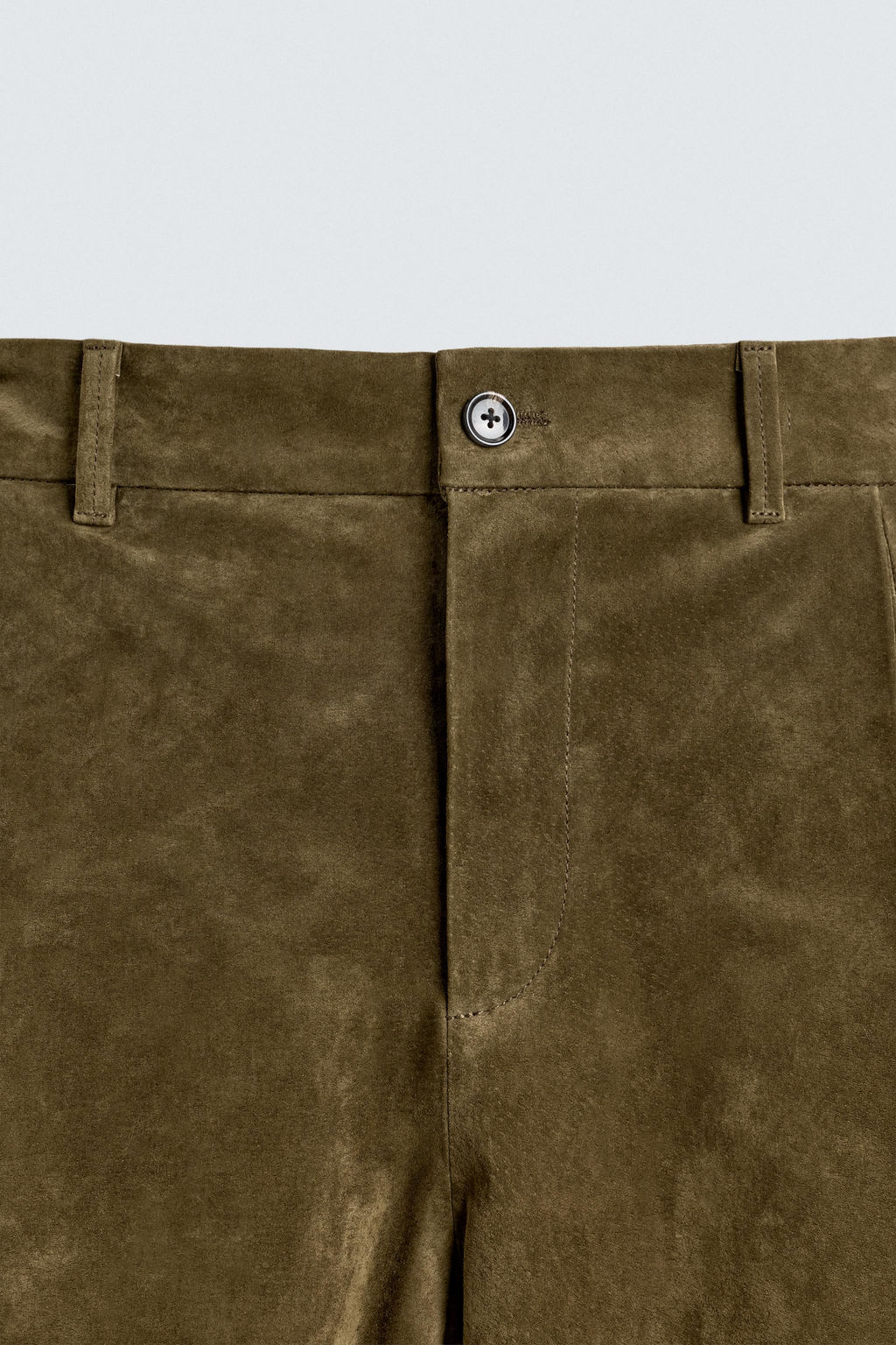 BERMUDA RELAXED FIT PIEL ANTE / Khaki