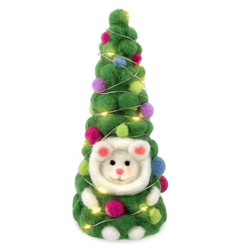 Miadolla WT-0209 Мышка в елке набор для валяния (со светодиодами)