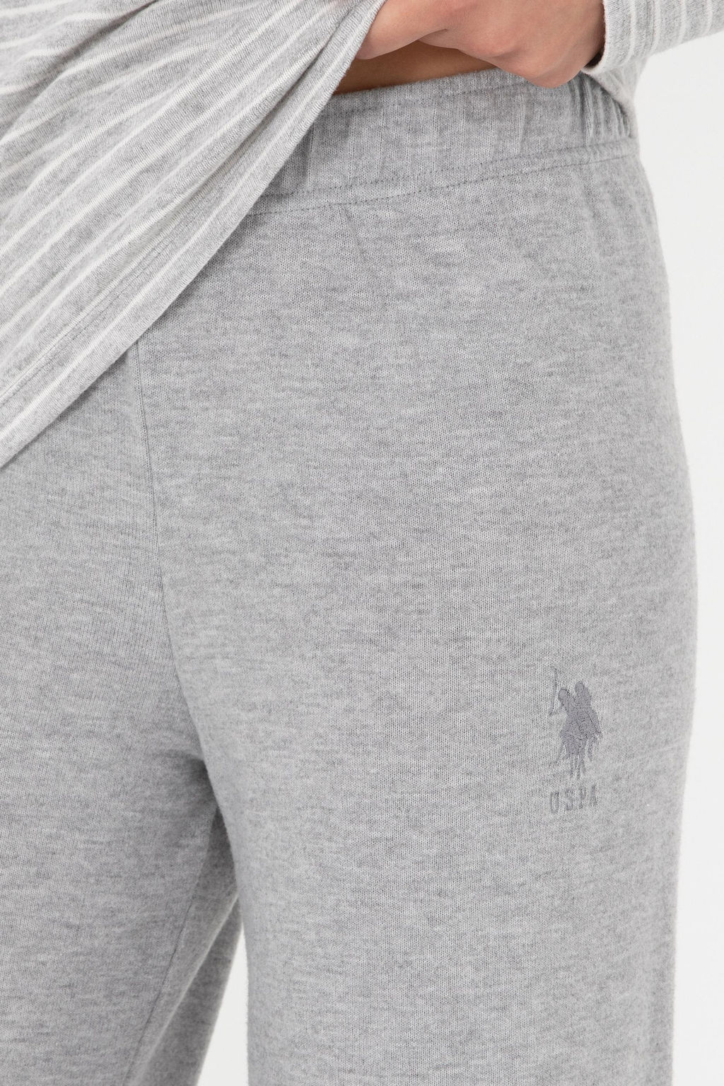 Женский пижамный комплект серого меланжевого цвета Неожиданная скидка в корзине - U.s. polo assn фото 7