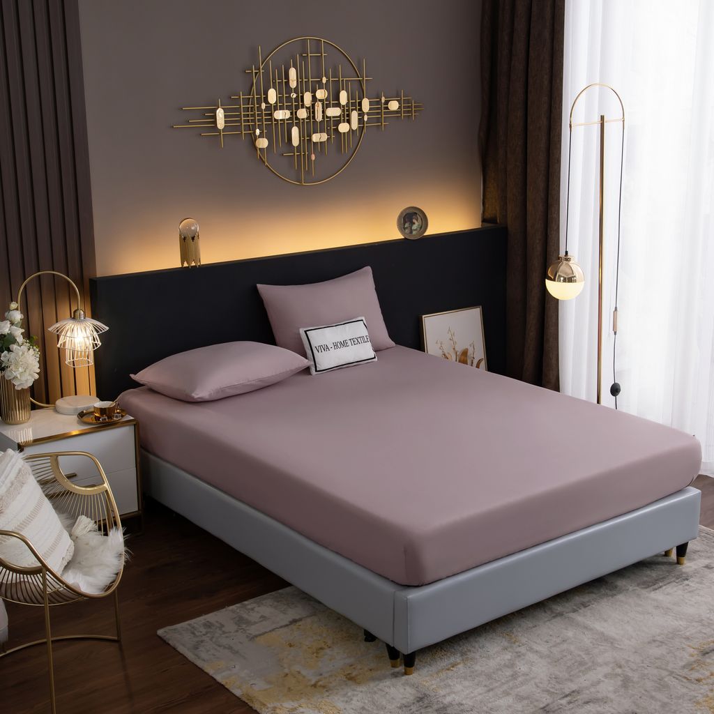 Комплект постельного белья Однотонный Сатин на резинке CSR036 2 спальный 70-70 2 шт;50-70 2 шт - Ситрейд фото 2