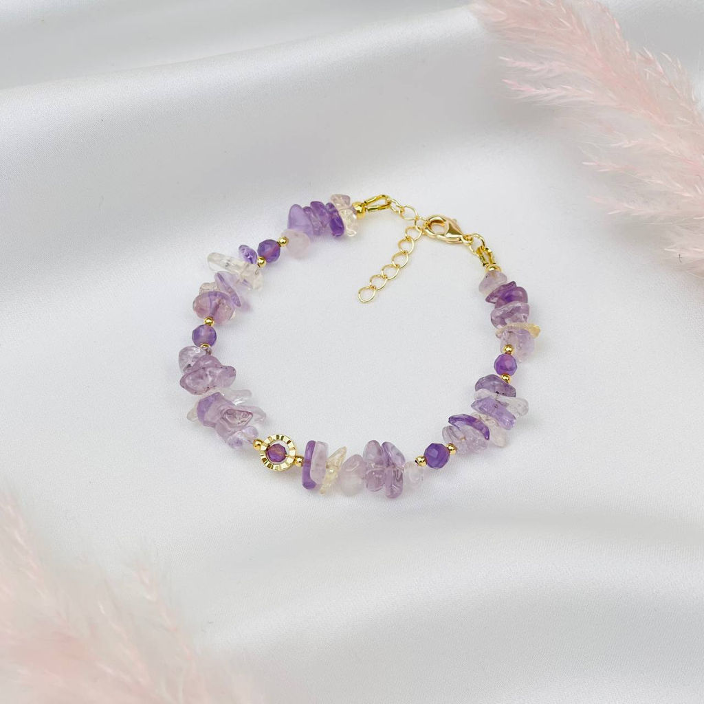 Браслет из Аметиста и Цитрина - Радуга самоцветов фото 2