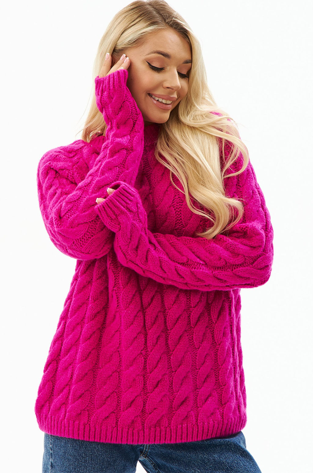 Женский свитер с косами оверсайз Happyfox