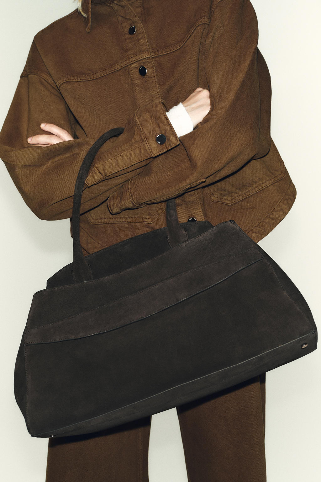 SPLIT SUEDE SHOULDER BAG - Zara фото 2