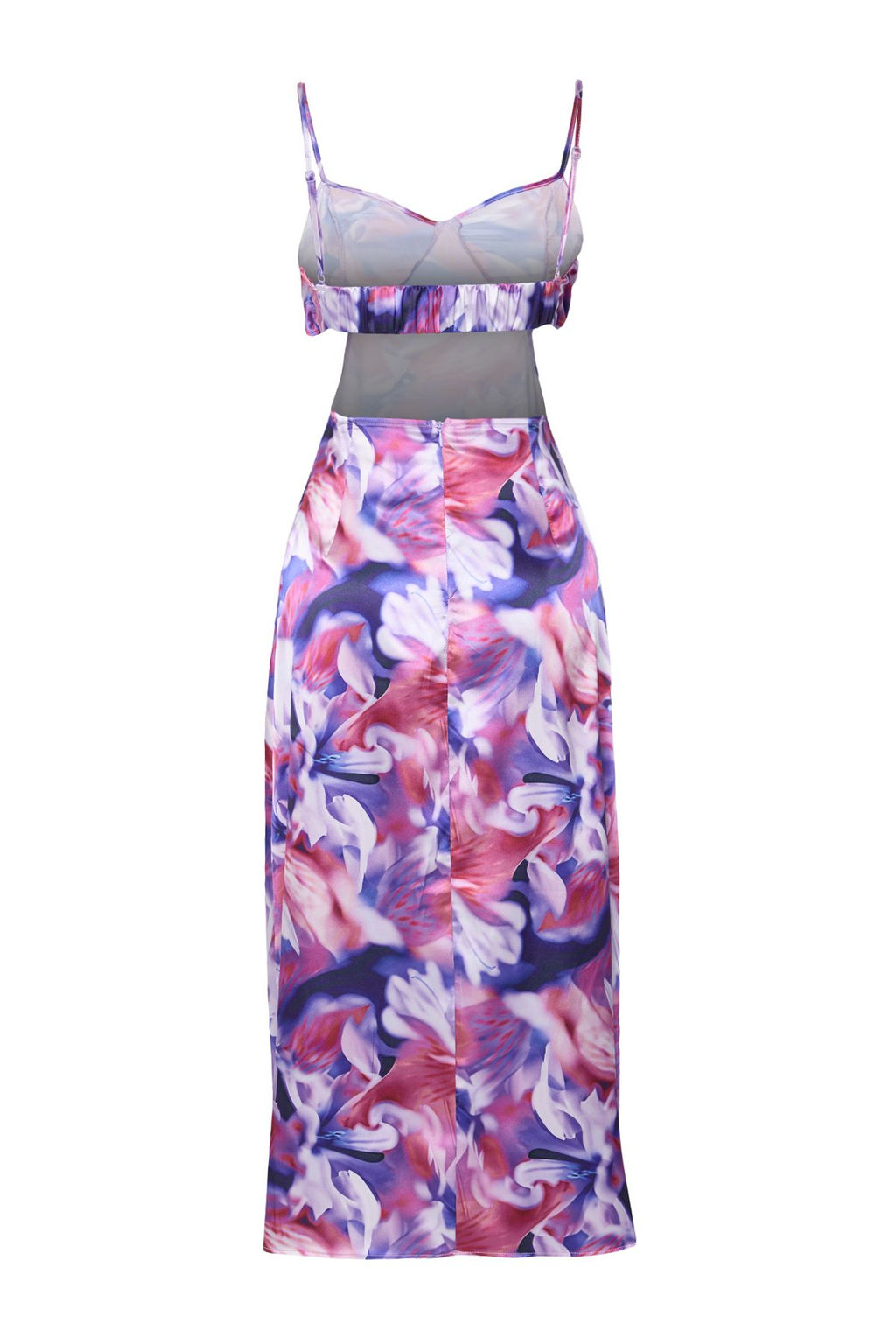 TRENDYOLMILLA Pembe-Cok Renkli Cicek Desenli Dokuma Saten S?k Abiye Elbise TPRSS23EL00305  фото 13