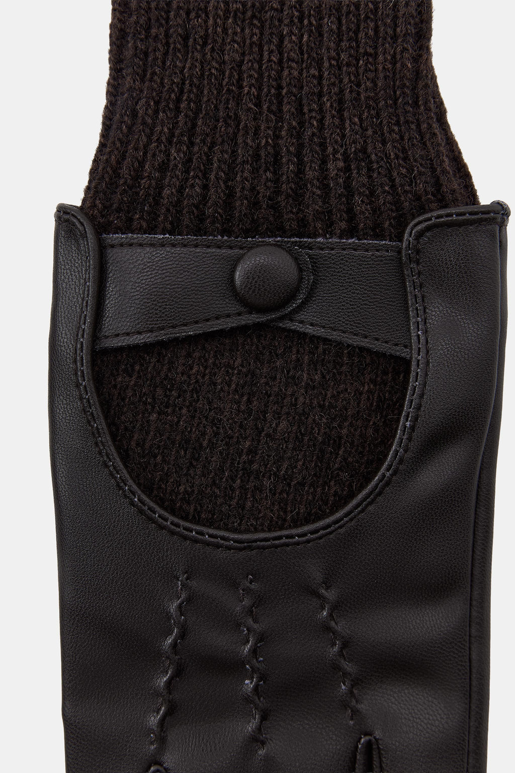 COMBINED LEATHER EFFECT GLOVES - Zara фото 3