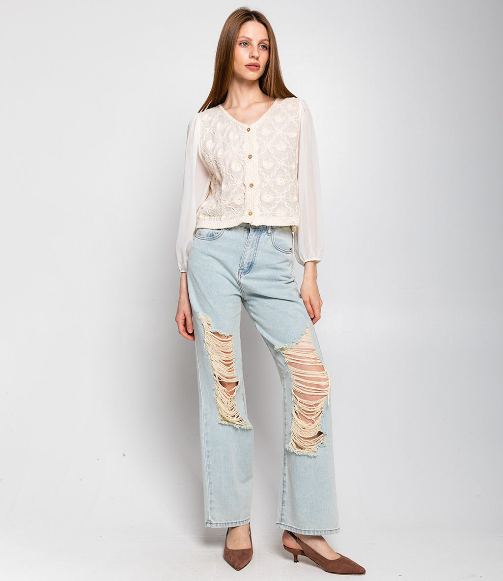 Блуза #КТ210 (7), светло-бежевый