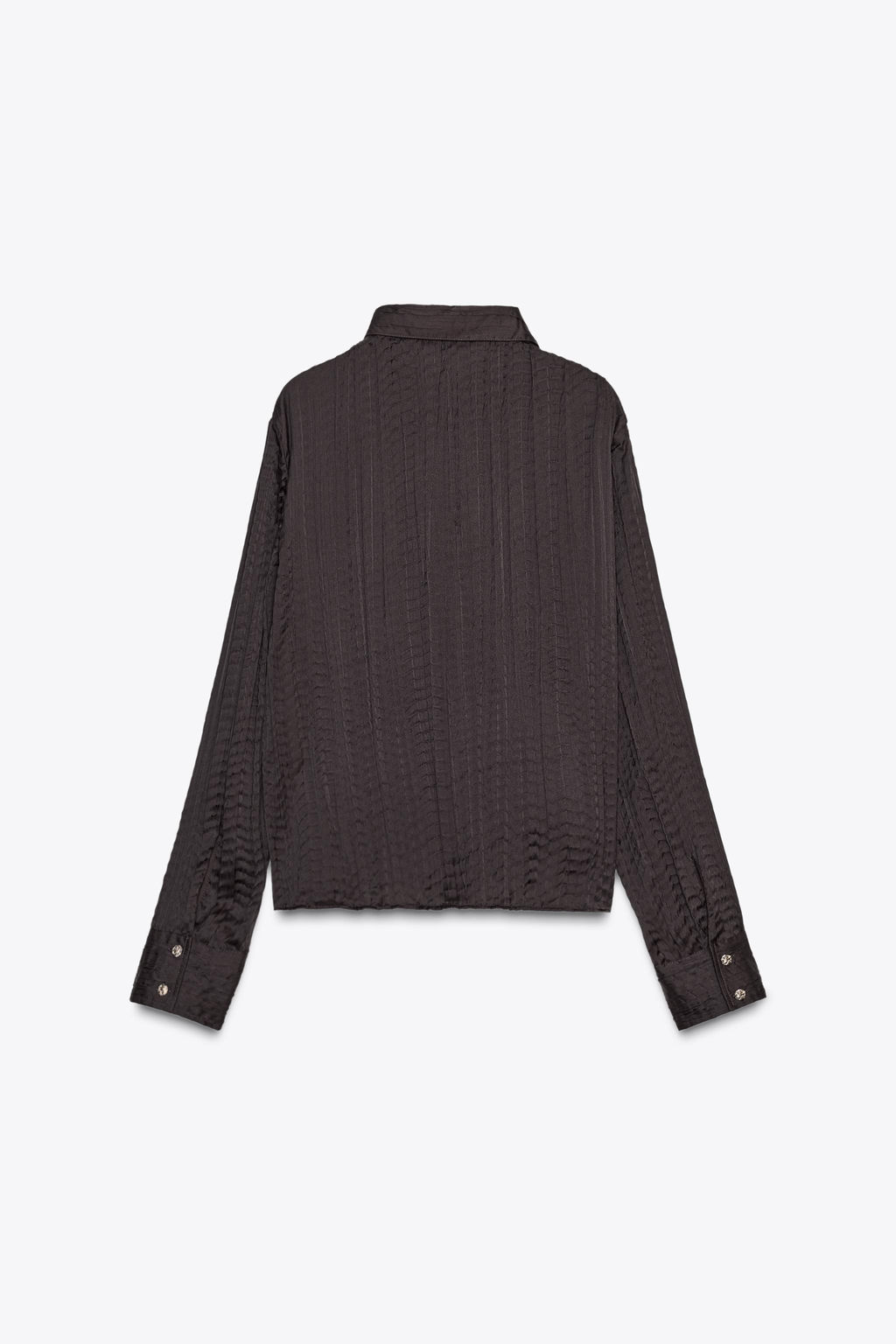 CRINKLE-EFFECT SATIN OVERSIZE SHIRT - Zara фото 8
