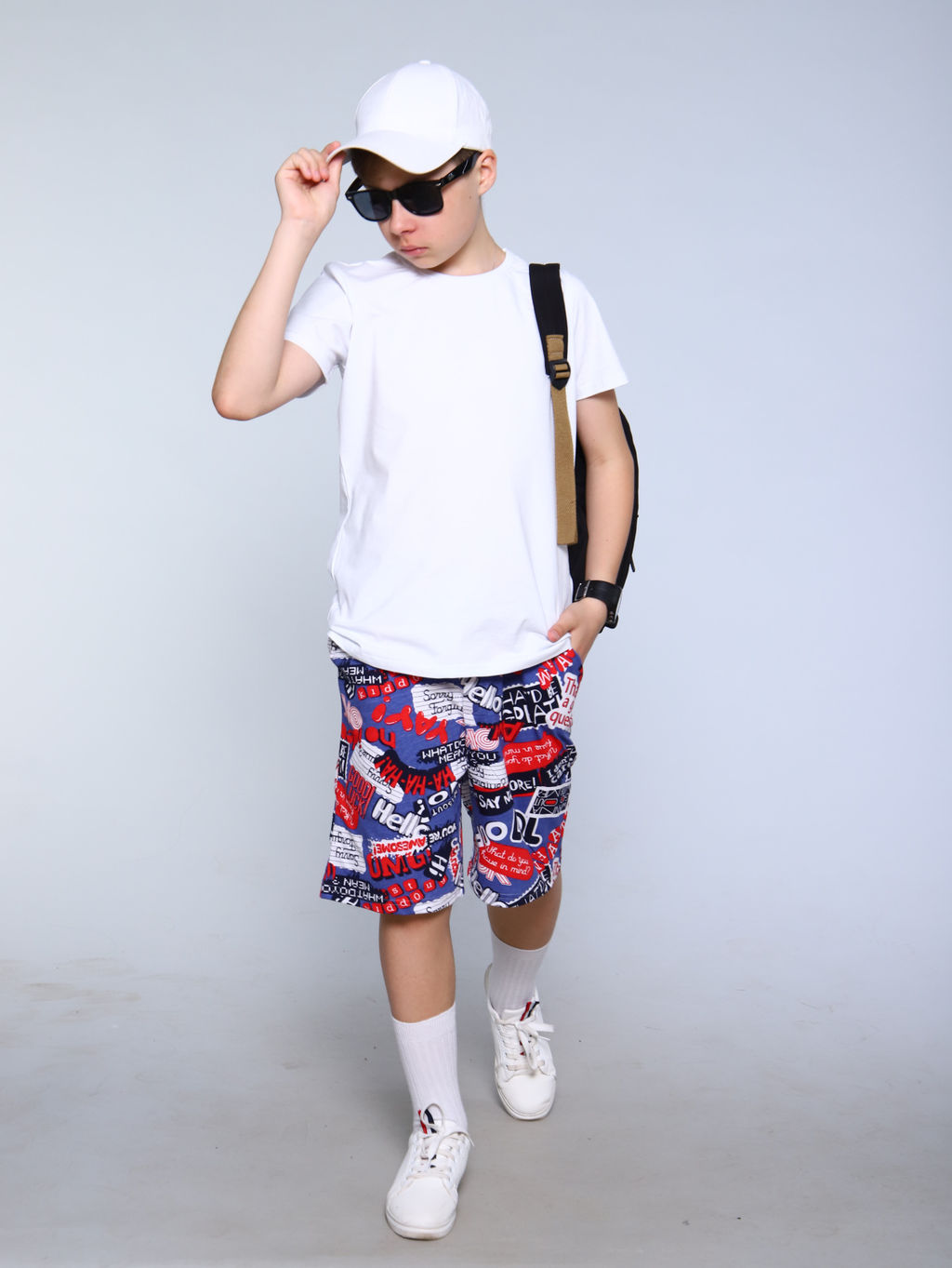 Шорты Федор синий граффити