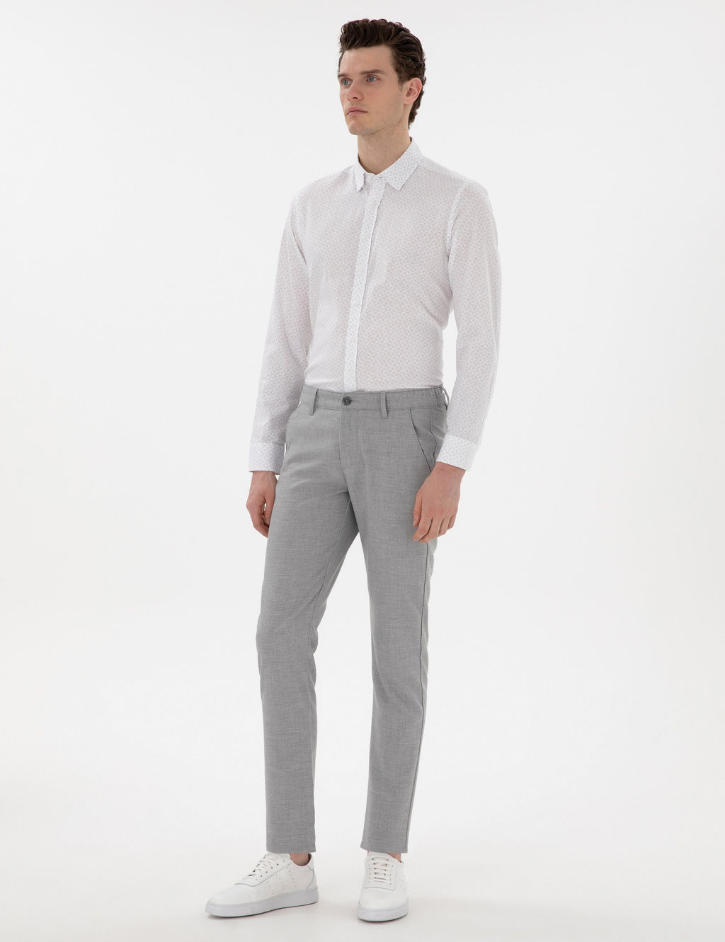 Gri Slim Fit Kanvas Pantolon - Pierre cardin фото 3