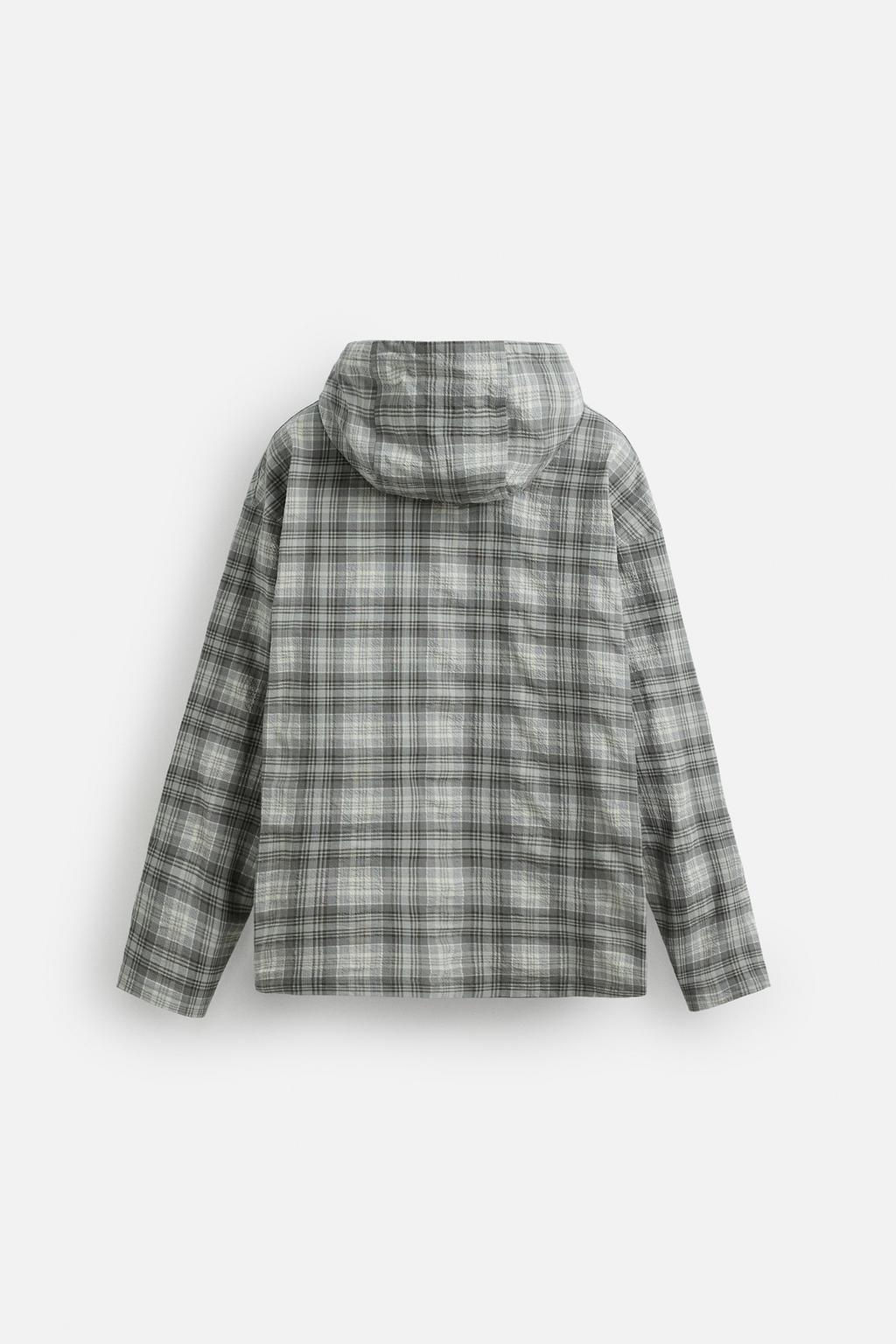 HOODED CHECK OVERSHIRT - Zara фото 8