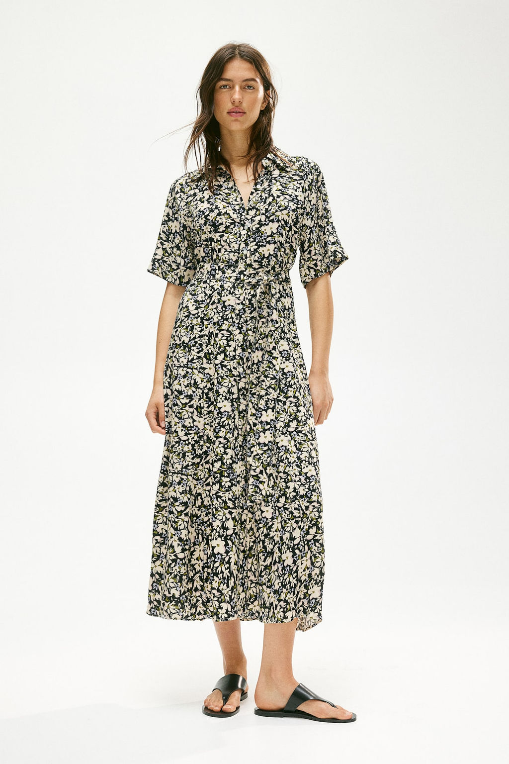 Vestido camisero con cinturon de anudar - H&m фото 17