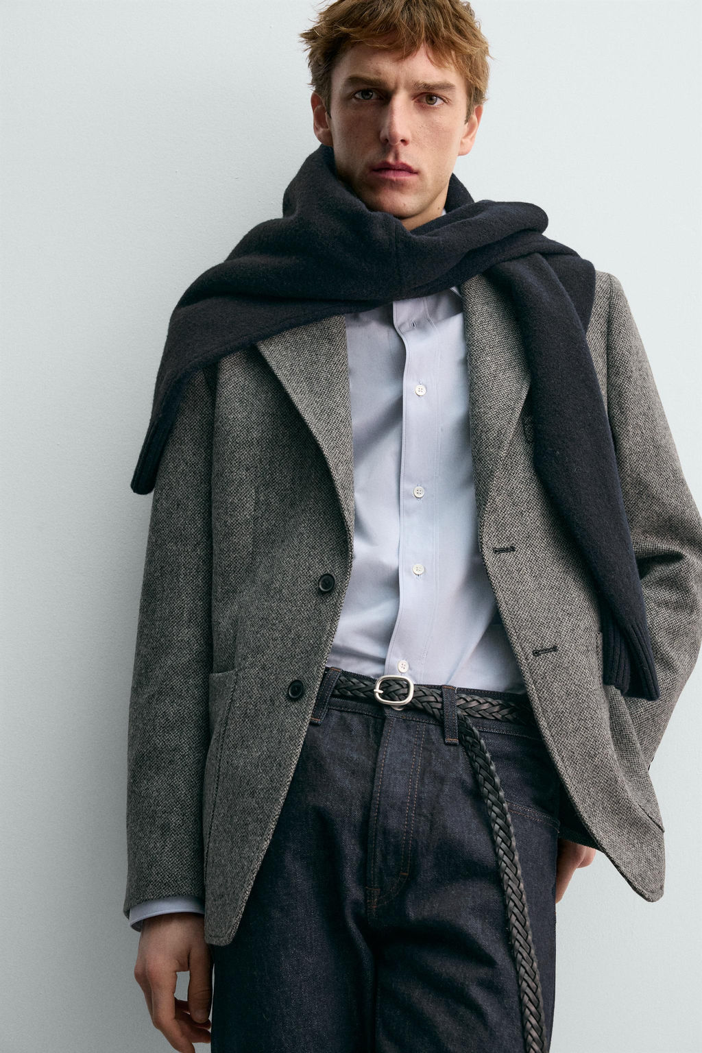 100% WOOL TEXTURED BLAZER AARON LEVINE X ZARA  фото 5