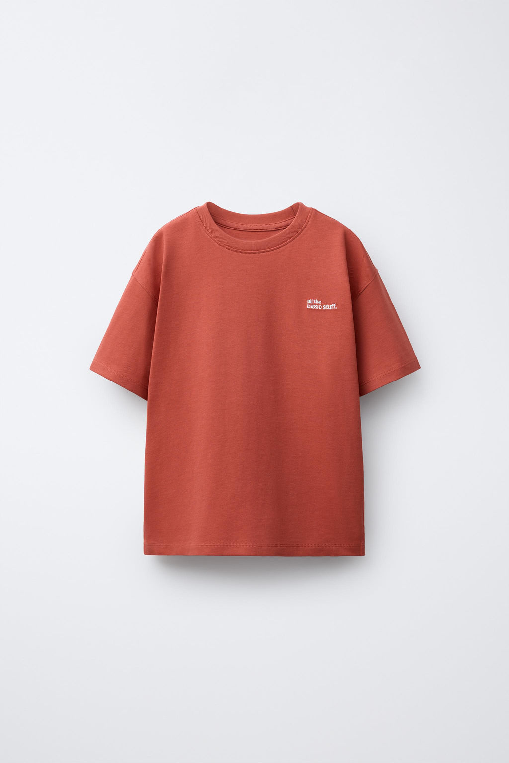 CAMISETA HEAVY WEIGHT TEXTO / Rojo / Naranja