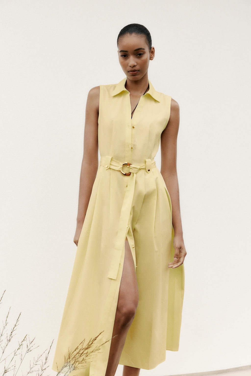 POPLIN MIDI DRESS WITH BELT - Zara фото 12