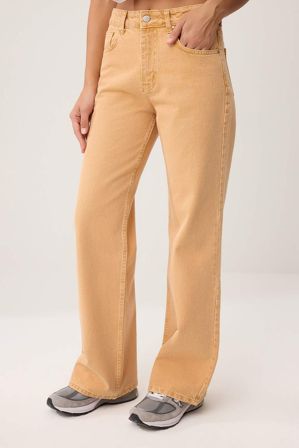 Turuncu Yuksek Bel %100 Pamuk Wide Leg Jeans TWOSS26JE00180 - Trendyolmilla фото 5