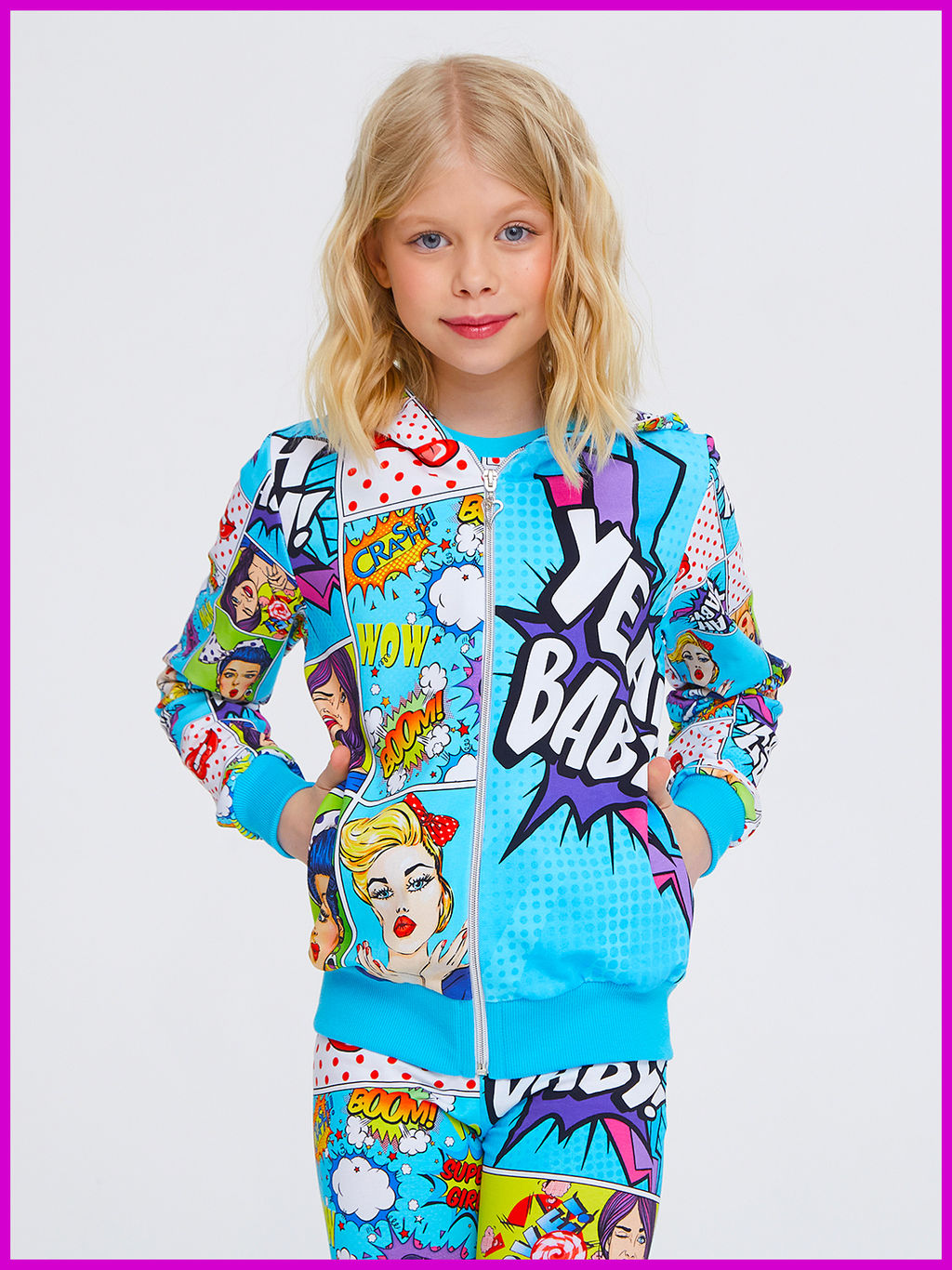 Толстовка "Поп-Арт",морская волна