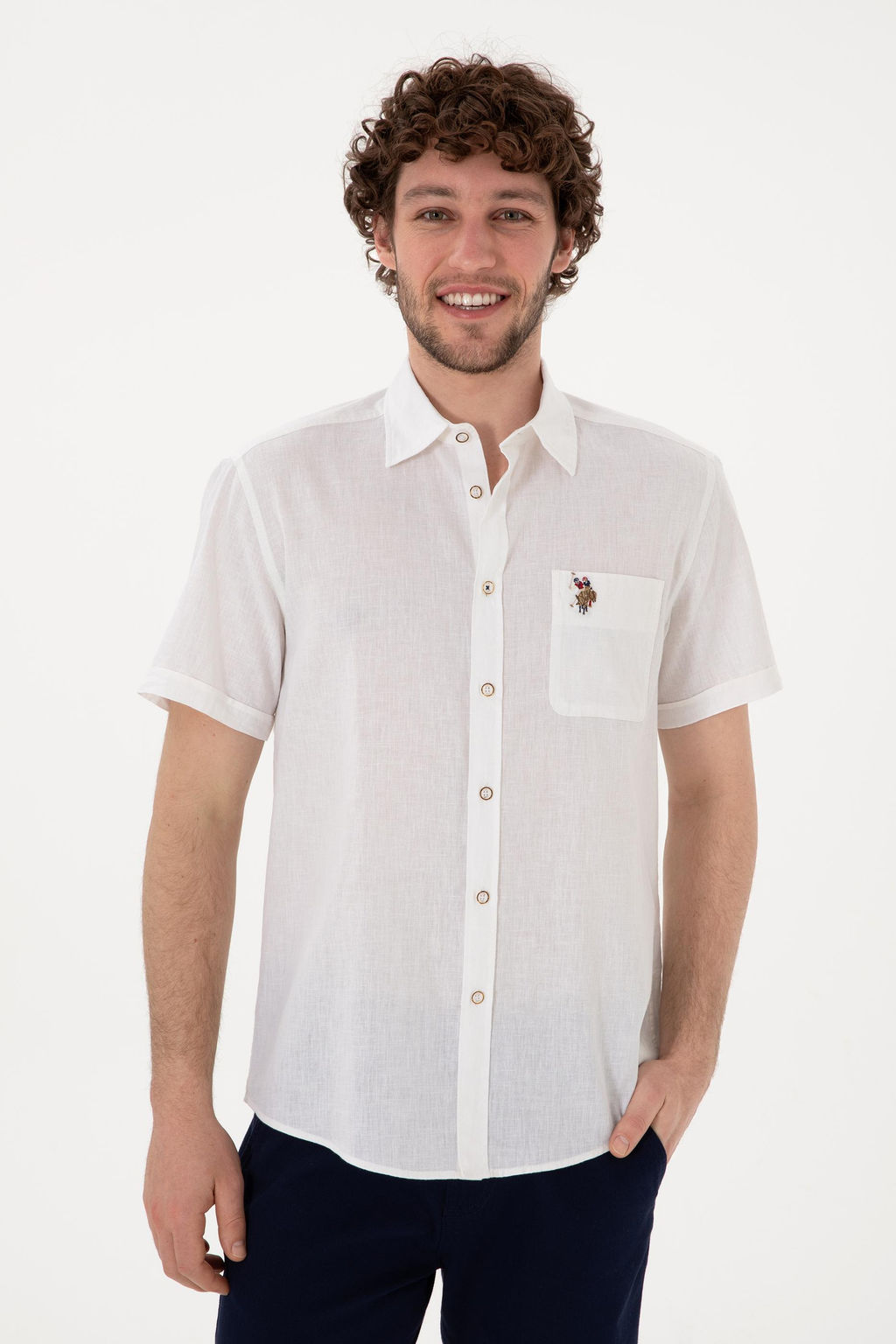 Erkek Beyaz K_sa Kollu G_mlek Sepette S_rpriz _ndirim - U.s. polo assn фото 3