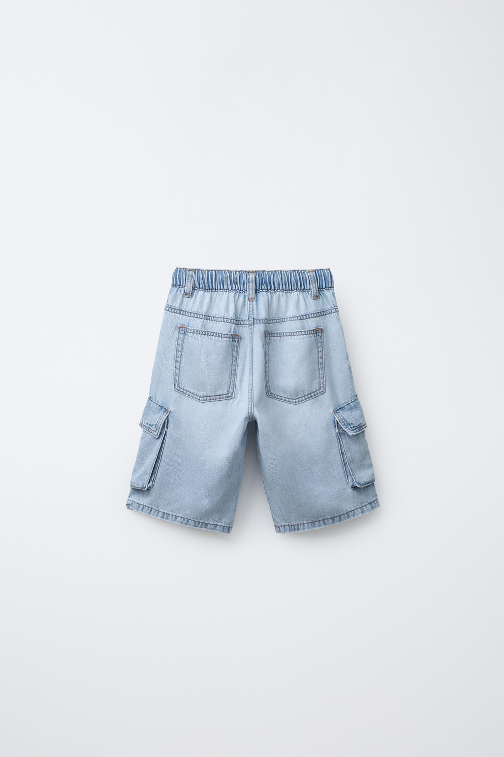 LOOSE-FITTING DENIM CARGO BERMUDA SHORTS - Zara фото 2