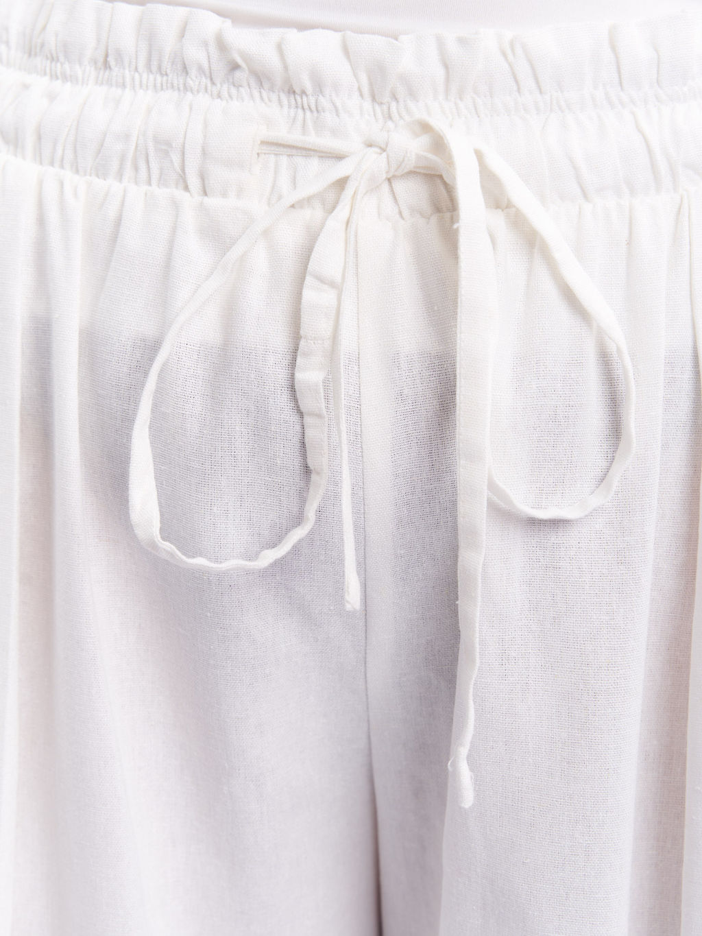 Брюки кюлоты льняные TBB19252WHT04