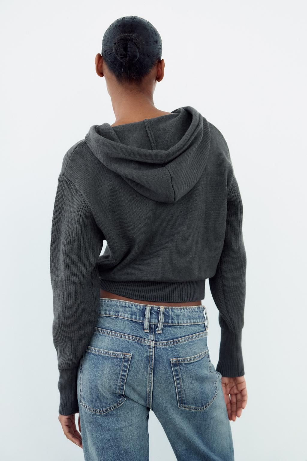 KNIT SWEATER WITH HOOD - Zara фото 6