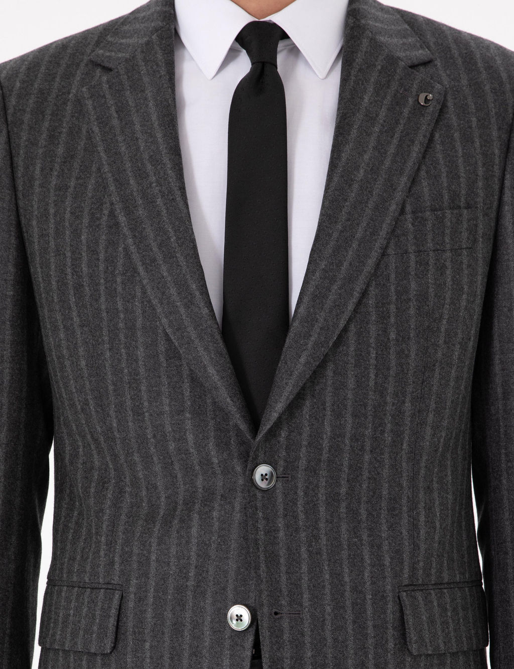 Серый зауженный костюм - Cacharel фото 7