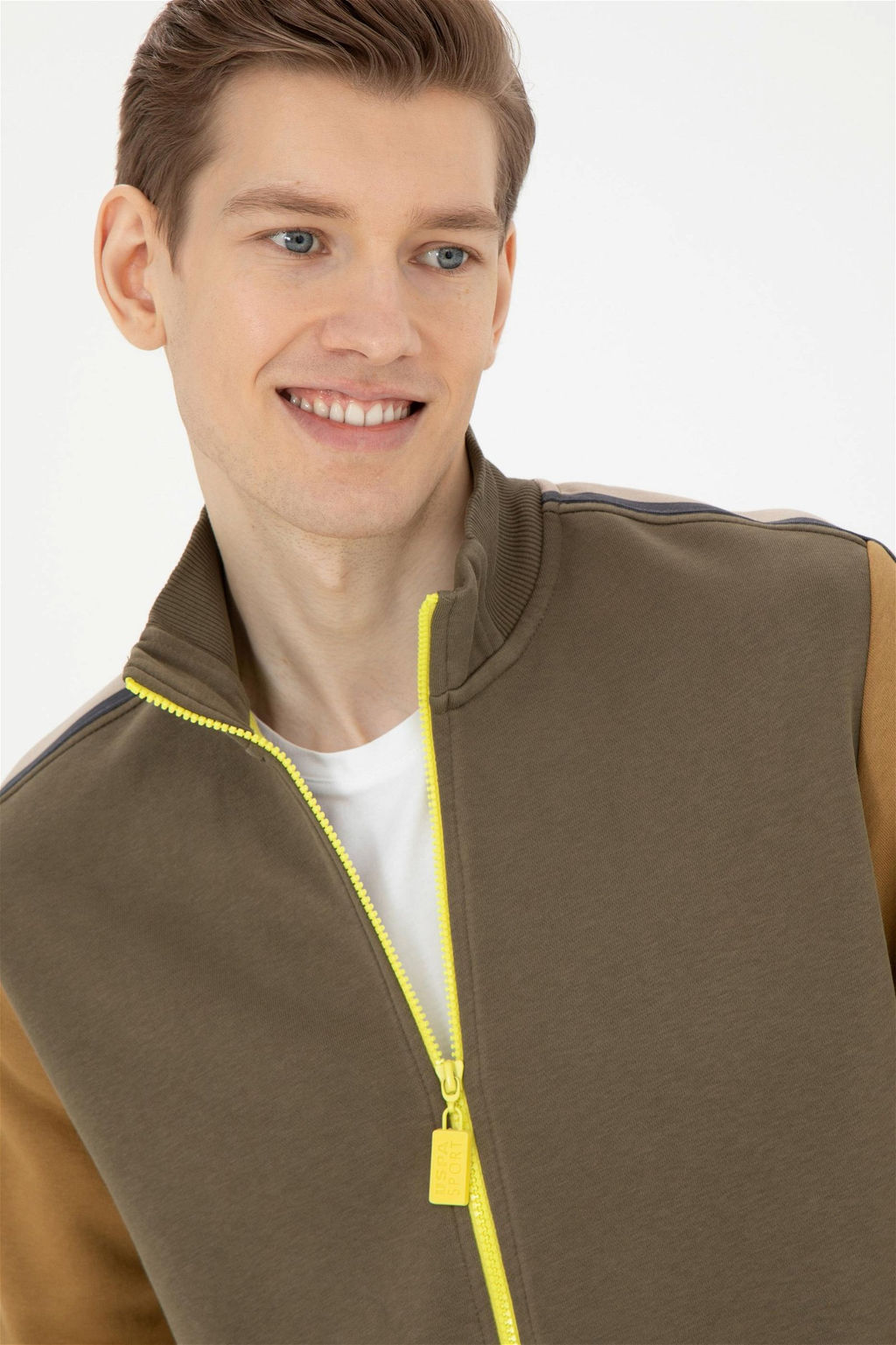 Мужской вязаный кардиган цвета хаки - U.s. polo assn фото 2