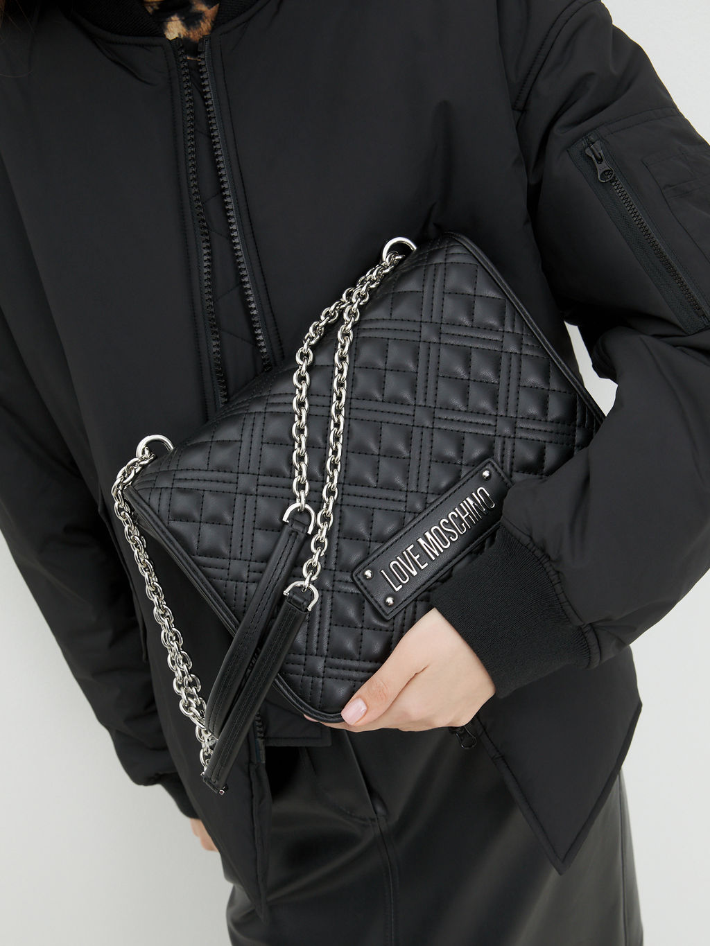 Женская сумка на плечо LOVE MOSCHINO QUILTED BAG Артикул 4374274, черный  фото 5