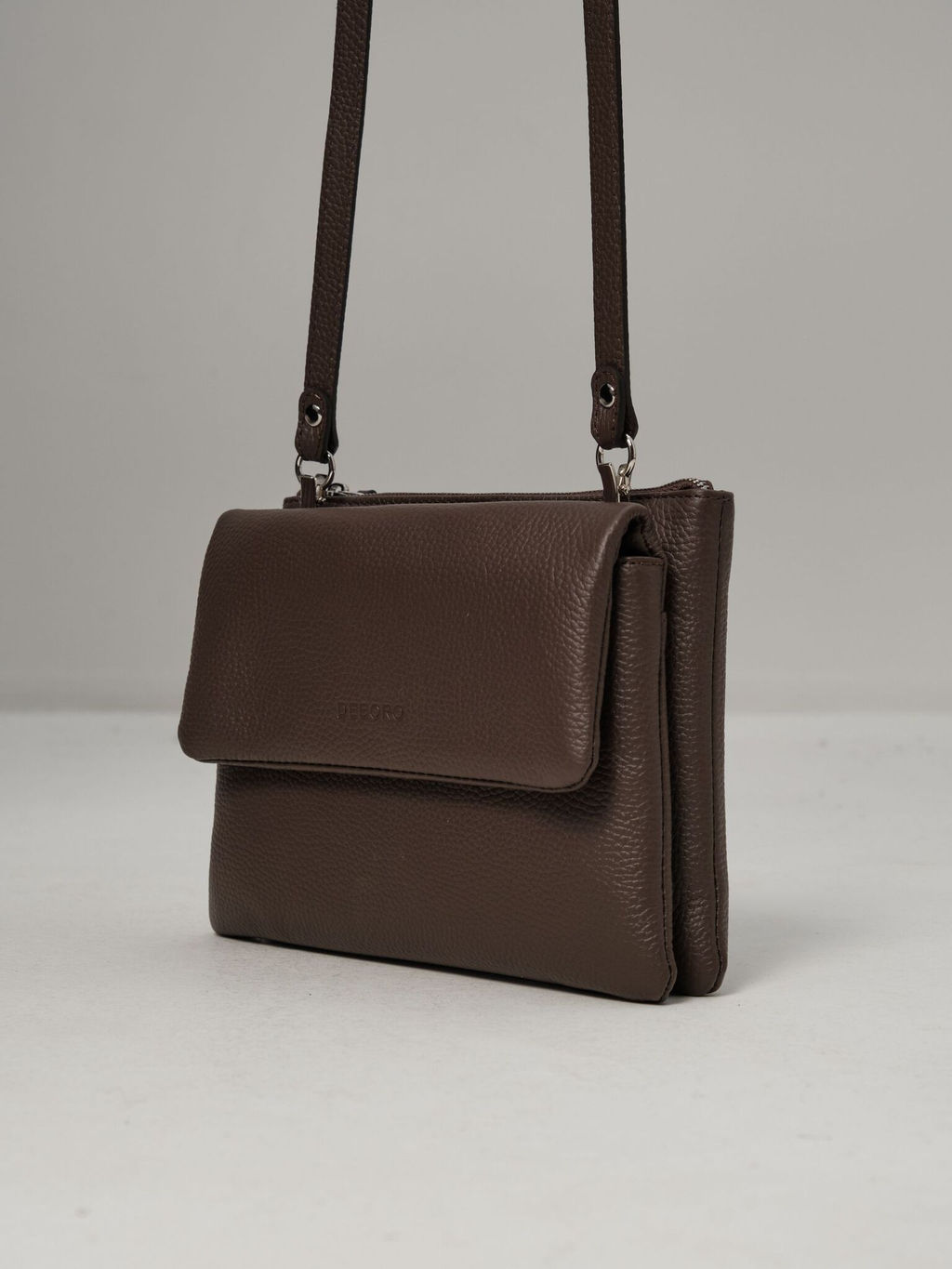 Сумка кожаная на плечо Deboro 31069 коричневый торф