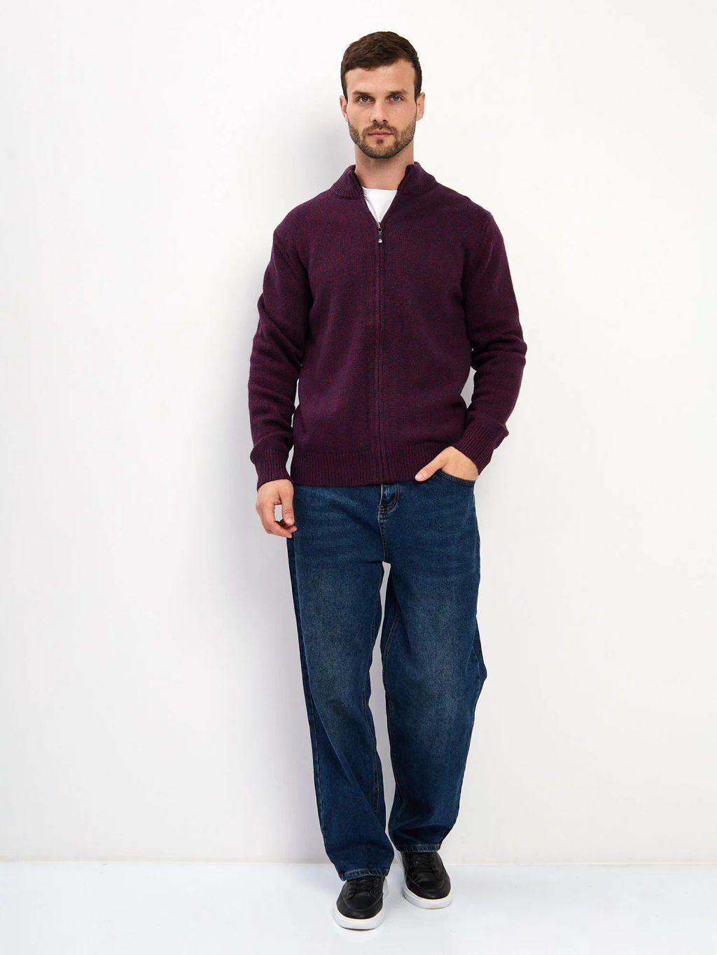 Кардиган мужской GREG G139-RC02 (бордо-синий)  фото 17