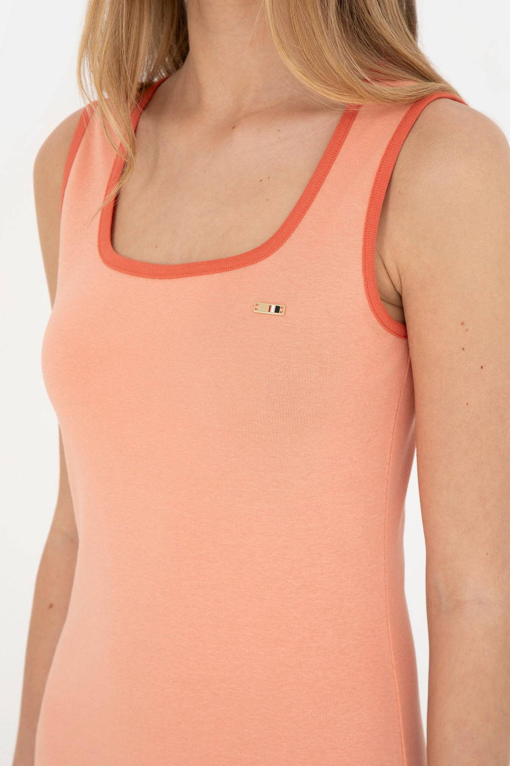 Женское трикотажное платье цвета лосося - U.s. polo assn фото 14