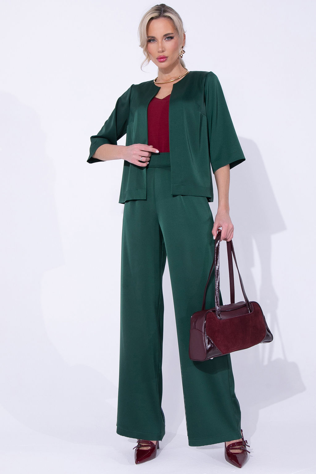 Костюм Итальянский шик 2 (изумрудный) - Эльза фото 3