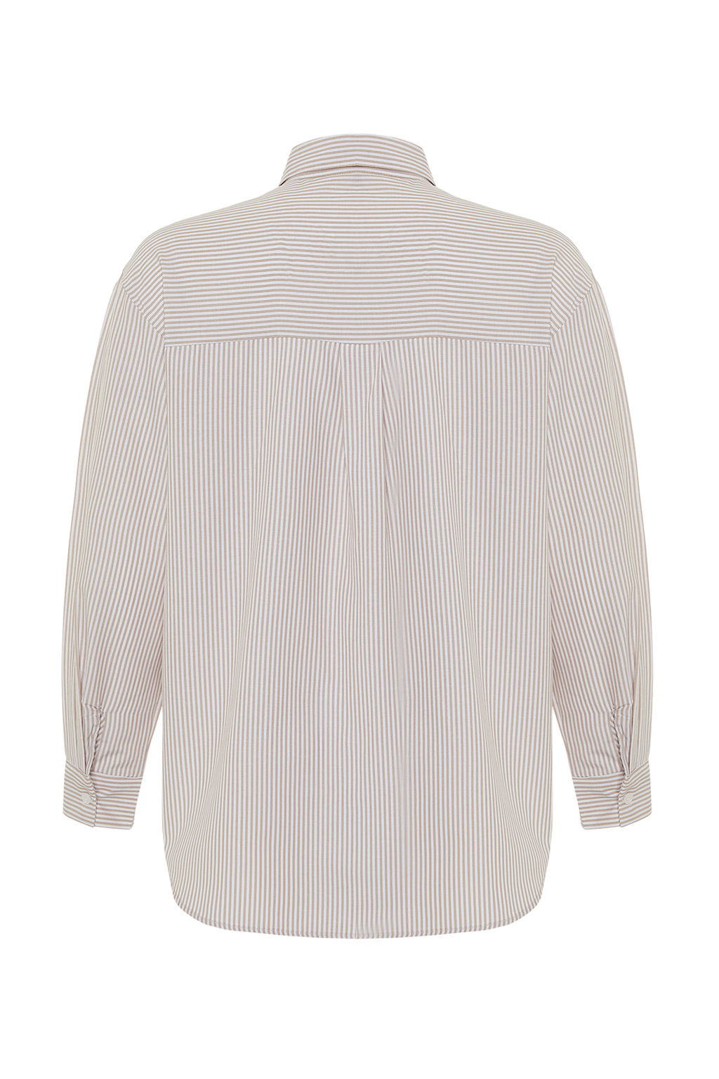 TRENDYOLMILLA Mavi Cizgili Oversize/Genis Kal?p Dokuma Gomlek TWOSS23GO00144  фото 16