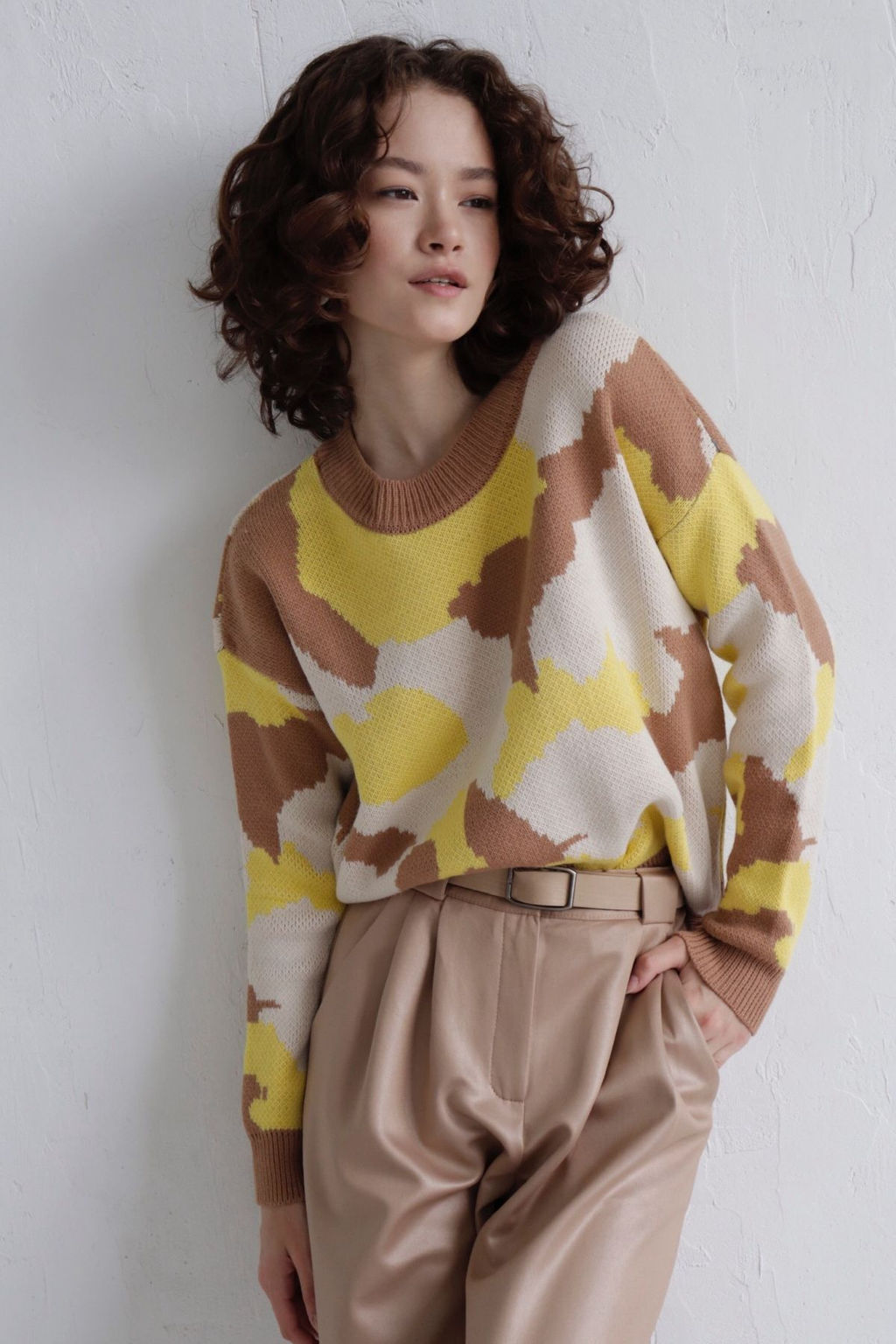 Джемпер бежево-лимонный с шерстью мериноса - Martichelli фото 9