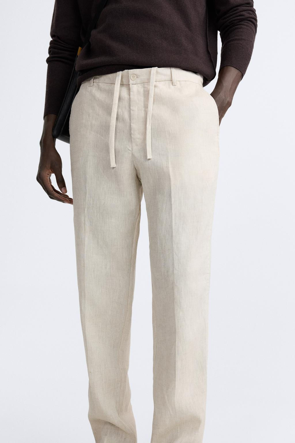 ZARA %100 KETEN PANTOLON  фото 25