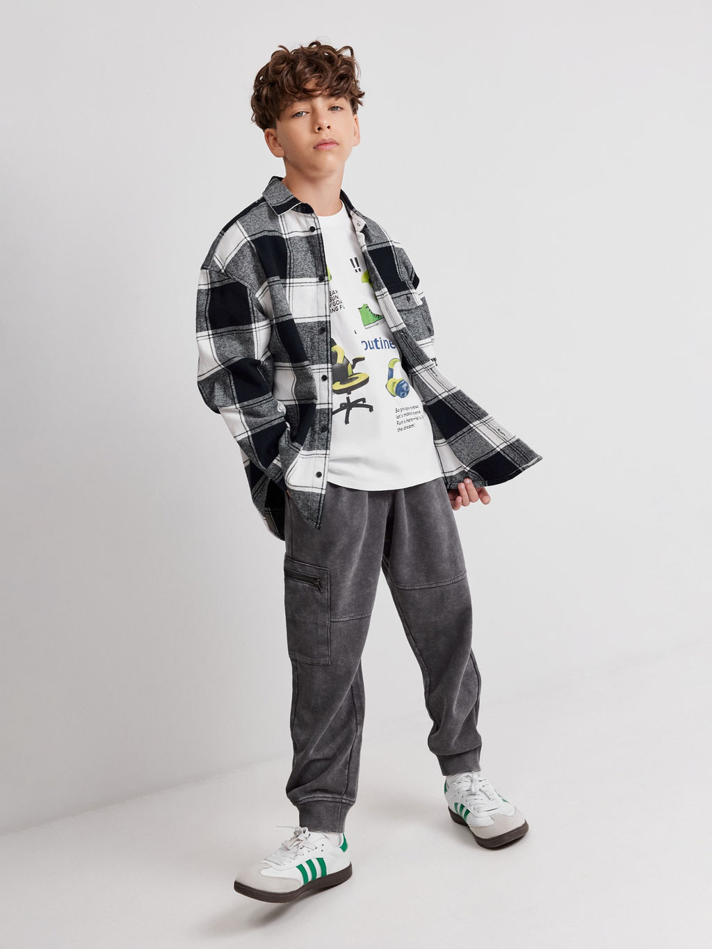 ACOOLA / Футболка детская для мальчиков Undomiel белый, салатовый