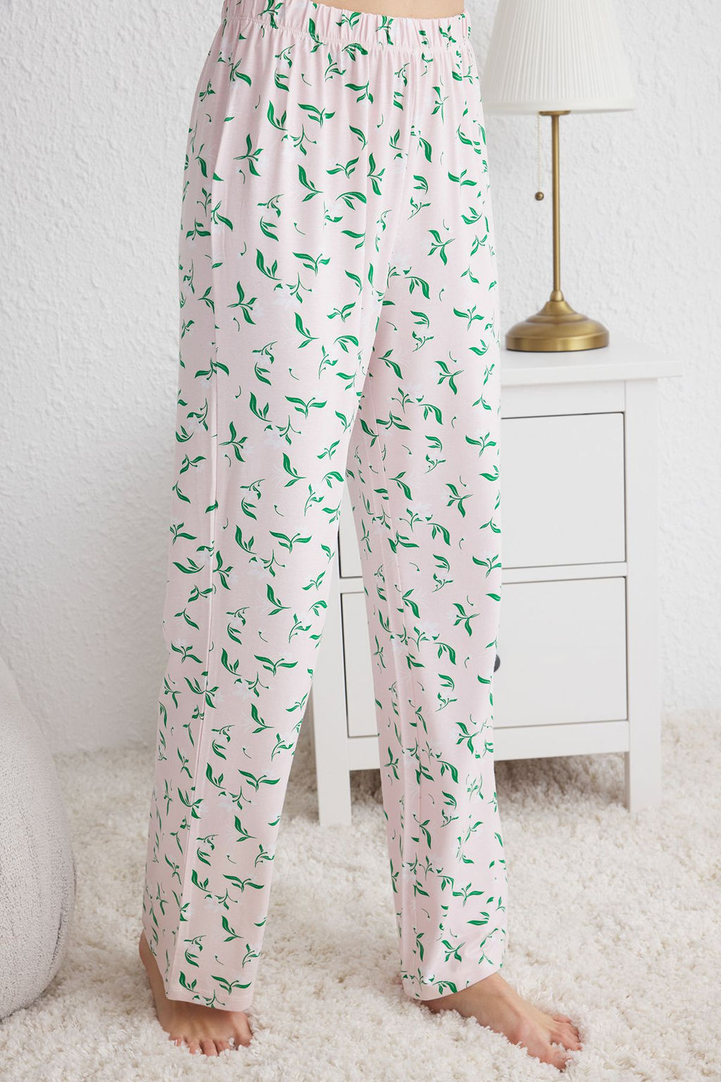 Trendyolmilla Pembe Cicekli Orme Pijama Tak?m? THMSS25PT00131  фото 5