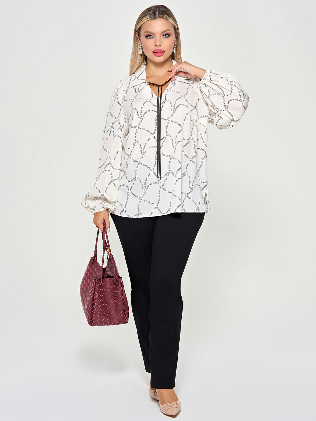 Блузка 0059-27п топленое молоко